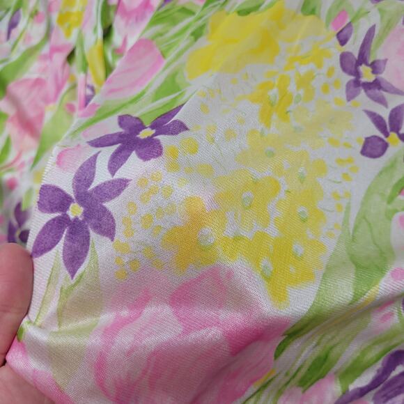 Vintage Mistee sheer nylon long oversized floral nightie nightgown - Picture 6 of 8